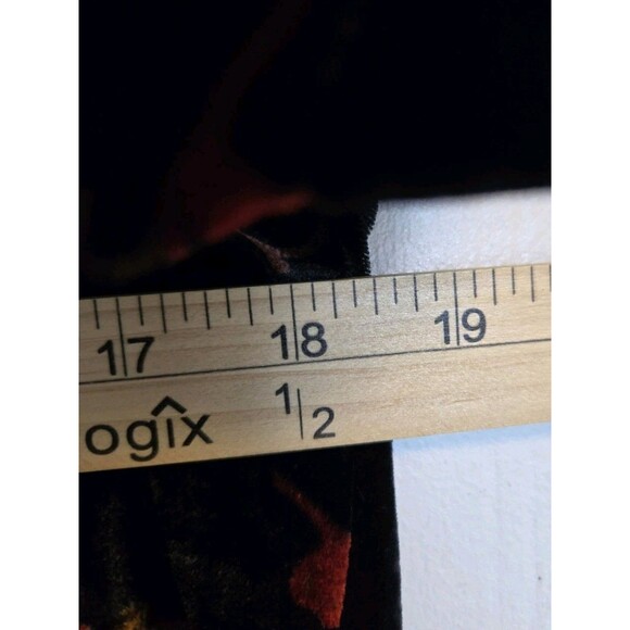 LOFT Blouse Womens M Velvet Dark Floral Whimsigoth Dark Fairy Fall Off Shoulder - Picture 6 of 9